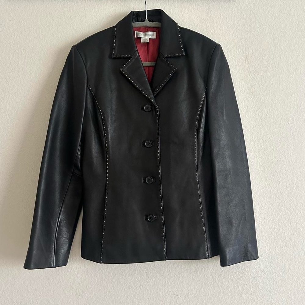 Sophisticated Petite Genuine Leather Jacket